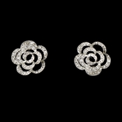 Delightful CZ Antique Silver Flower Earrings w/ Clear Crystals 5195 Delightful CZ Antique Silver Flower Earrings w/ Clear Crystals 5195