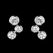 * Antique Silver Clear CZ Earring 3807 * Antique Silver Clear CZ Earring 3807
