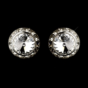 Silver Clear Rhinestone Clip On Earrings E 4722 Silver Clear Rhinestone Clip On Earrings E 4722