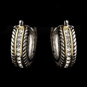 Silver Gold Clear Earrings 7952 Silver Gold Clear Earrings 7952
