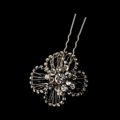 * Vintage Inspired Rhinestone Bridal Hair Pin 118 Antique Silver * Vintage Inspired Rhinestone Bridal Hair Pin 118 Antique Silver