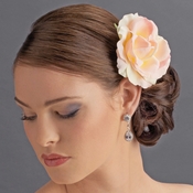Pink Sherbet Garden Rose Flower Hair Clip - Clip 415 Pink Sherbet Garden Rose Flower Hair Clip - Clip 415