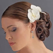 Natural Looking Twin Orchid Bridal Flower Hair Clip - Clip 405 **Discontinued** Natural Looking Twin Orchid Bridal Flower Hair Clip - Clip 405 **Discontinued**