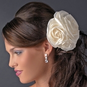 Ivory X Large Garden Rose Cluster on Alligator Clip 419 Ivory X Large Garden Rose Cluster on Alligator Clip 419