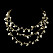 Gold Pearl Clear Necklace 7832 Gold Pearl Clear Necklace 7832