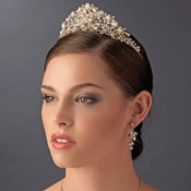 Stunning Gold Crystal Pearl & Rhinestone Headpiece HP 7825 Stunning Gold Crystal Pearl & Rhinestone Headpiece HP 7825