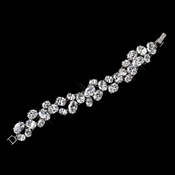 Antique Silver Rhodium Clear CZ Crystal Bracelet 1407 Antique Silver Rhodium Clear CZ Crystal Bracelet 1407
