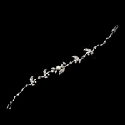 Antique Silver Rhodium Clear White Pearl & CZ Crystal Leaf Bracelet 1412***Discontinued*** Antique Silver Rhodium Clear White Pearl & CZ Crystal Leaf Bracelet 1412***Discontinued***