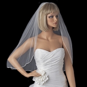Bridal Wedding Single Layer Rattail Satin Corded Edge Elbow Length Veil VR 1E Bridal Wedding Single Layer Rattail Satin Corded Edge Elbow Length Veil VR 1E