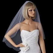 Bridal Wedding Single Layer Fingertip Edge Veil 114 1F Bridal Wedding Single Layer Fingertip Edge Veil 114 1F