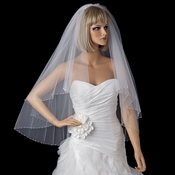 Double Tier Fingertip Length Veil with Swarovski Crystal Edge Accent V 294 Double Tier Fingertip Length Veil with Swarovski Crystal Edge Accent V 294
