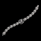 Antique Silver Clear CZ Crystal Flower Tennis Bracelet 8937 Antique Silver Clear CZ Crystal Flower Tennis Bracelet 8937