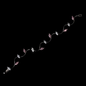 * Lovely Silver Wavy Vine Bracelet w/ Clear & Pink Cubic Zirconia 3522 * Lovely Silver Wavy Vine Bracelet w/ Clear & Pink Cubic Zirconia 3522