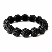Black Pave Ball Stretch Bracelet 8543 Black Pave Ball Stretch Bracelet 8543