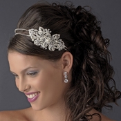 Marvelous Silver Clear Austrian Crystal & Ivory Pearl Side Accented Bridal Headpiece 9846 Marvelous Silver Clear Austrian Crystal & Ivory Pearl Side Accented Bridal Headpiece 9846