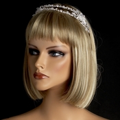 * Silver Clear Crystal Flower Headpiece HP 903 * Silver Clear Crystal Flower Headpiece HP 903