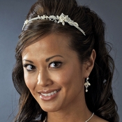 Floral Pearl Rhinestone Side Ornament Accented Headband - HP 13206 Floral Pearl Rhinestone Side Ornament Accented Headband - HP 13206