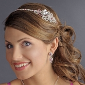 Pink Crystal Bridal Tiara Headband with Side Ornament HP 8101 Pink Crystal Bridal Tiara Headband with Side Ornament HP 8101