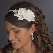 Rhinestone & Flower Accented Side Bridal Headband HP 616 Rhinestone & Flower Accented Side Bridal Headband HP 616