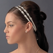 Stunning Simple Crystal Flower Bridal Ribbon Headband HP 6472 Stunning Simple Crystal Flower Bridal Ribbon Headband HP 6472