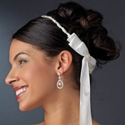 Elegant White or Ivory Greek Stefana Wedding Crowns w/ Silver Beading 8018 Elegant White or Ivory Greek Stefana Wedding Crowns w/ Silver Beading 8018