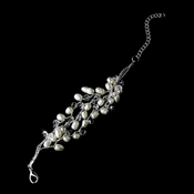 Silver Silk White Pearl Clear Crystal Bracelet 7829 Silver Silk White Pearl Clear Crystal Bracelet 7829