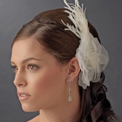 Bridal Feather Hair Piece with Crystals Comb 1517 (White or Ivory) Bridal Feather Hair Piece with Crystals Comb 1517 (White or Ivory)