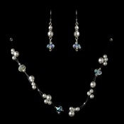 Silver White Necklace Earring Set 7239 Silver White Necklace Earring Set 7239