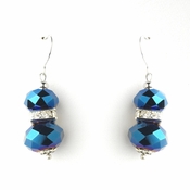 * Royal Blue Silver Clear Earring Set 7618 * Royal Blue Silver Clear Earring Set 7618