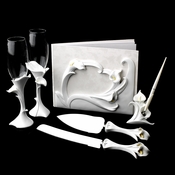 Classic Lily Toasting Flutes, Cake Server, Guestbook & Pen Set Classic Lily Toasting Flutes, Cake Server, Guestbook & Pen Set