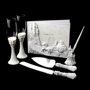 Majestic White Cinderella Castle Toasting Flutes, Cake Server, Guestbook & Pen Set Majestic White Cinderella Castle Toasting Flutes, Cake Server, Guestbook & Pen Set