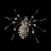 * Antique Silver Rhinestone Spider Brooch 131 * Antique Silver Rhinestone Spider Brooch 131