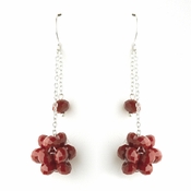 * Ruby Cluster Dangle Earring Set 7620 * Ruby Cluster Dangle Earring Set 7620