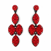 * Four Tone Red Mix on Black Earring Set 8541 * Four Tone Red Mix on Black Earring Set 8541