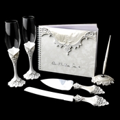 Lace Victorian Matching Guest Book Pen Flute & Cake Server Set Lace Victorian Matching Guest Book Pen Flute & Cake Server Set