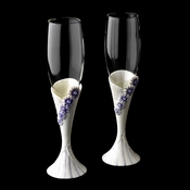 Delightful Lilac Daisy Toasting Champagne Flutes Delightful Lilac Daisy Toasting Champagne Flutes