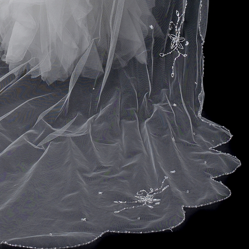 Double Layer Elbow & Cathedral Length Veil with Sparkling Accents V 150***Discontinued*** Double Layer Elbow & Cathedral Length Veil with Sparkling Accents V 150***Discontinued***