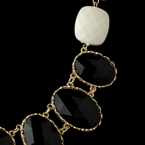 Gold Black Faceted Bead Tribal Fashion Necklace & Earrings Jewelry Set 8160 Gold Black Faceted Bead Tribal Fashion Necklace & Earrings Jewelry Set 8160