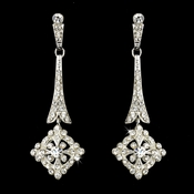 Silver Clear Vintage Dangle Earring Set 3540 Silver Clear Vintage Dangle Earring Set 3540