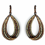 Topaz and Brown on Black Earring Set 1058 Topaz and Brown on Black Earring Set 1058