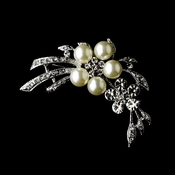 * Antique Silver Pearl & Crystal Brooch 119 * Antique Silver Pearl & Crystal Brooch 119