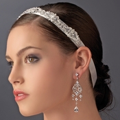 Vintage Ribbon Bridal Headband with Rhinestone Accents HP 8362 Vintage Ribbon Bridal Headband with Rhinestone Accents HP 8362