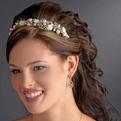 Gold Ivory Rum Pink Headpiece 9842 Gold Ivory Rum Pink Headpiece 9842