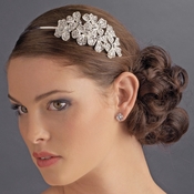 * Silver Side Accenting Rhinestone Flower Cluster Bridal Headband - HP 8349 (Defective) * Silver Side Accenting Rhinestone Flower Cluster Bridal Headband - HP 8349 (Defective)