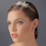 Elegant Silver Rhinestone Encrusted Flower Headpiece HP 8408 Elegant Silver Rhinestone Encrusted Flower Headpiece HP 8408