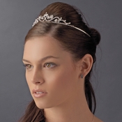 Silver, Clear Stone, and Faux Pearl Tiara HP 6240 Silver, Clear Stone, and Faux Pearl Tiara HP 6240
