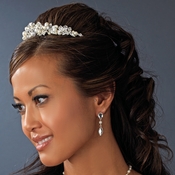 Silver and Ivory Pearl Bridal Tiara HP 8236 Silver and Ivory Pearl Bridal Tiara HP 8236