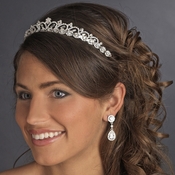 * Silver Plated Bridal Tiara HP 6248 * Silver Plated Bridal Tiara HP 6248