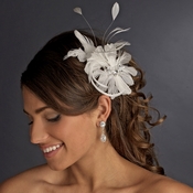 * Immaculate Diamond White Feather Bridal Comb 8987 * Immaculate Diamond White Feather Bridal Comb 8987