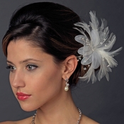 Feather Pearl & Austrian Crystal Flower Bridal Hair Clip 2581 with Brooch Pin Feather Pearl & Austrian Crystal Flower Bridal Hair Clip 2581 with Brooch Pin